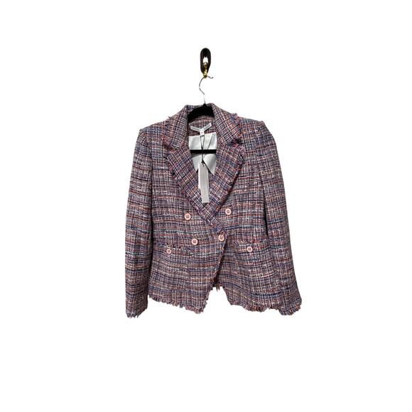 Veronica Beard Theron Double-Breasted Tweed Blazer Size 2 - Picture 4 of 8